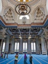 Sendayan, Malaysia-ÃÂ December 15, 2019: View of visitor inside Sri Sendayan Mosque, This mosque is donated by TS Rashid hussain.